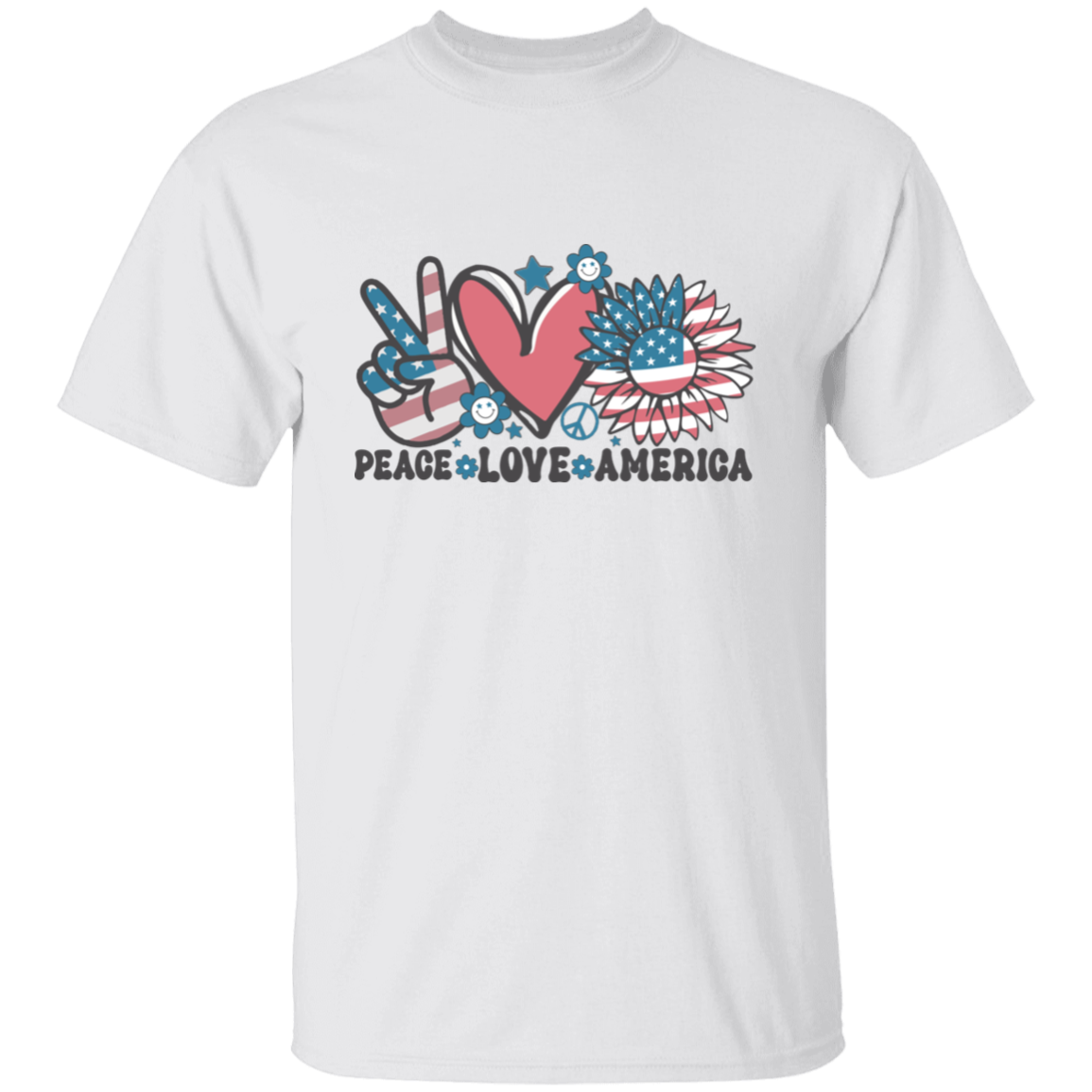 Peace, Love, America 4th Of July Unisex T-Shirt