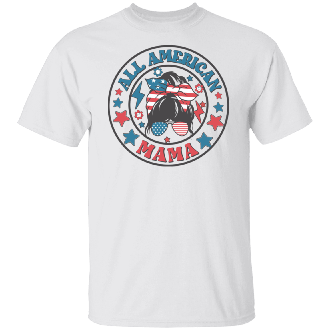 All American Mama Retro 4th Of July Women T-Shirt