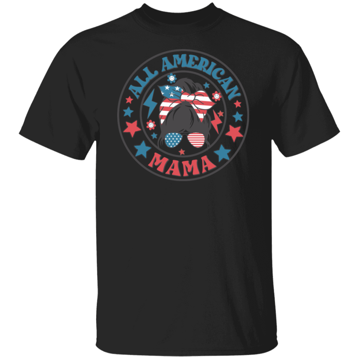 All American Mama Retro 4th Of July Women T-Shirt