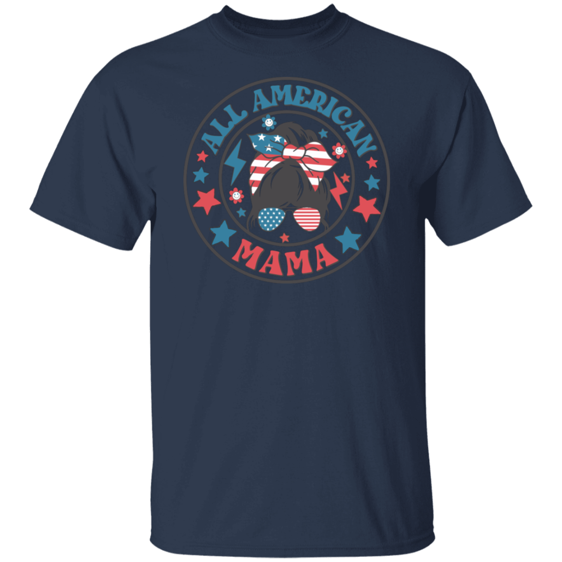 All American Mama Retro 4th Of July Women T-Shirt