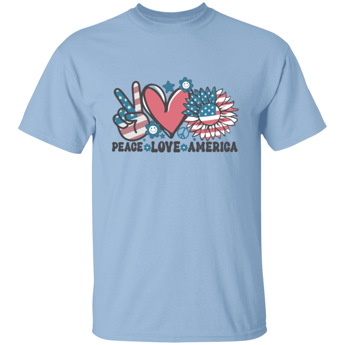 Peace, Love, America 4th Of July Unisex T-Shirt