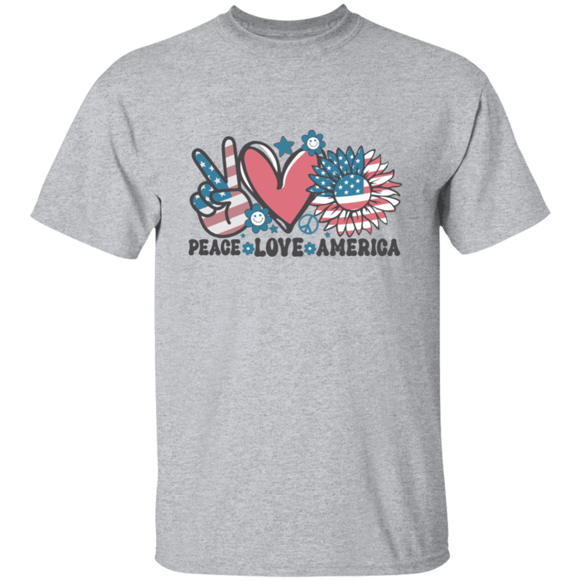 Peace, Love, America 4th Of July Unisex T-Shirt