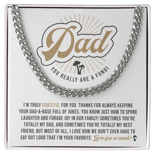 [POPULAR] To My Dad - Thanks For Always Keeping Your Dad-A-Base Full of Jokes Cuban Chain (Funny) | Father's Day Necklace, Chain Necklace, To My Dad Gift, Papa Gift, Necklace For Dad, Father's Day Jewelry, Gift From Daughter, Son To Dad