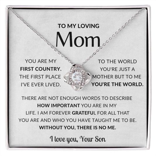 [Almost Sold Out] To My Loving Mom - You're The World To Me Necklace - Gift for Mom, Mother Gift, Mom's Gift for any Occasion | Birthday Gift, Thank you Gift