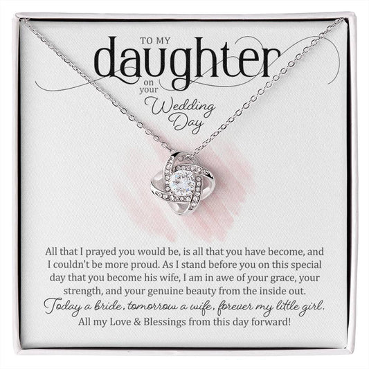 All My Love & Blessing To My Daughter Wedding Gift from Parents | Bride Wedding Day gift from Parents Love Knot Necklace