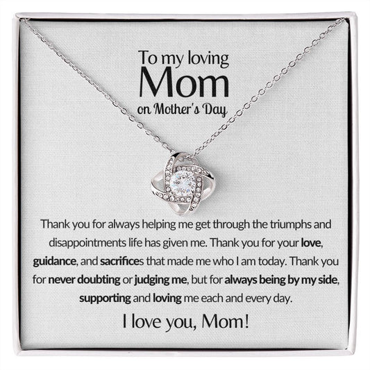 [Almost Sold Out] To My Loving Mom on Mother's Day - Thank you for always being by my side, supporting and loving me - Necklace |  Gift for Mom, Mother Gift, Mom's Gift for any Occasion | Birthday Gift, Thank you Gift