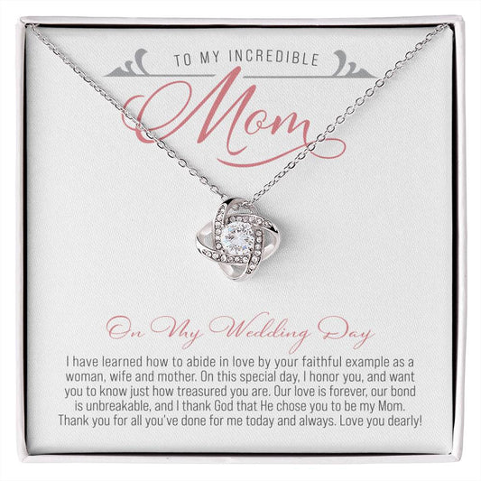 Our Love is Forever and Unbreakable | Mother of the Bride Gift from Bride, To My Mom on My Wedding Day, Mother of the Bride Necklace, Wedding Day Gift from Daughter Forever Love Necklace