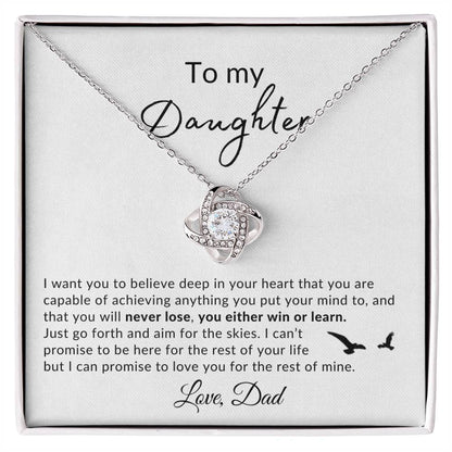 Beautiful Gift for Daughter "Believe In Yourself, You Can Achieve Anything" Necklace from Dad