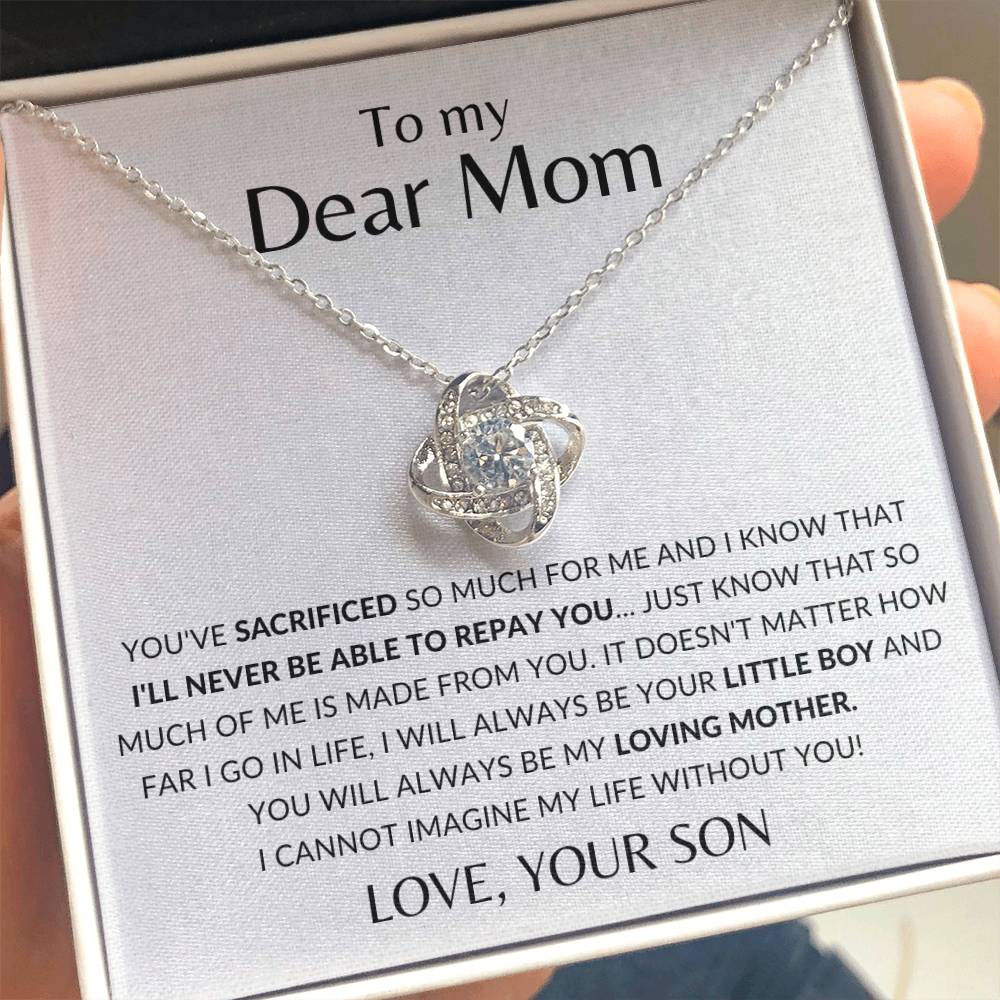 (ALMOST SOLD OUT) To My Dear Mom - I'll Never Be Able To Repay You Mother's Day Necklace