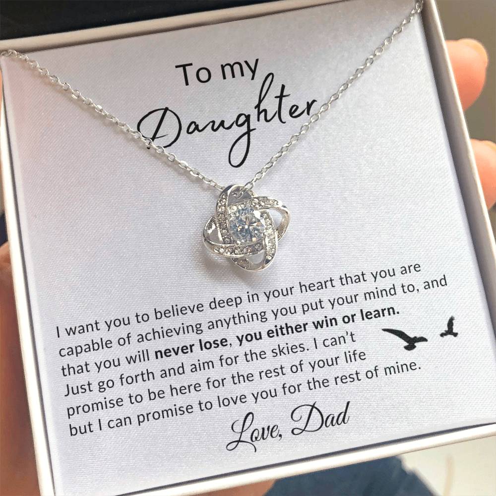 Beautiful Gift for Daughter "Believe In Yourself, You Can Achieve Anything" Necklace from Dad