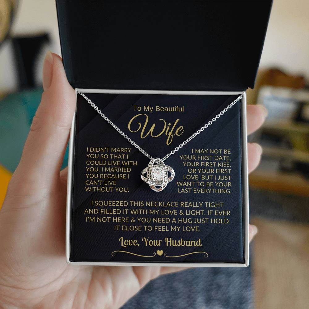 (ALMOST SOLD OUT) LUXA™ Gift for Wife - "I Can't Live Without You" Love Knot Necklace, Valentine's Day Gift