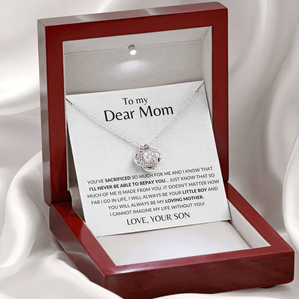 (ALMOST SOLD OUT) To My Dear Mom - I'll Never Be Able To Repay You Mother's Day Necklace