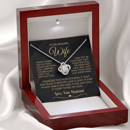 (ALMOST SOLD OUT) LUXA™ Gift for Wife - "I Can't Live Without You" Love Knot Necklace, Valentine's Day Gift