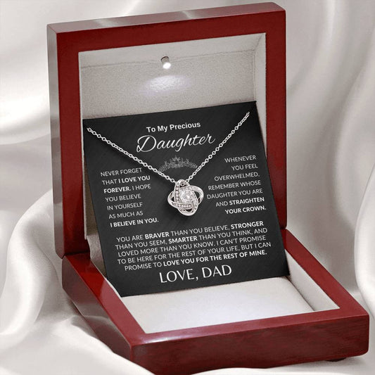 LUXA™ Beautiful Gift for Daughter From Dad "Never Forget That I Love You, You are Brave" Necklace