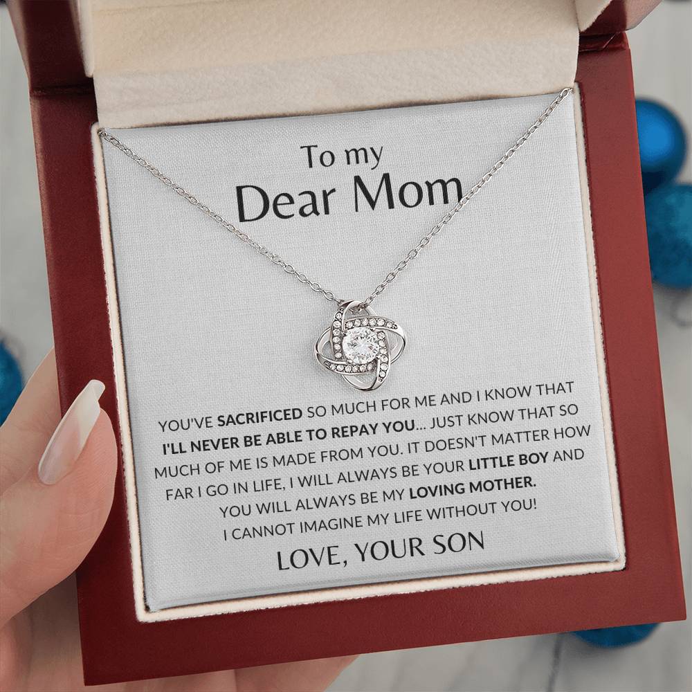 (ALMOST SOLD OUT) To My Dear Mom - I'll Never Be Able To Repay You Mother's Day Necklace