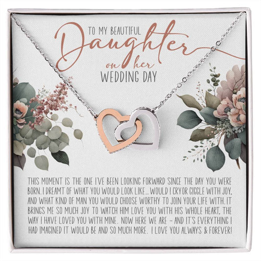 The Moment We've Been looking for Wedding Gift from Parents | Bride Wedding Day gift from Parents Interlocking Hearts Necklace