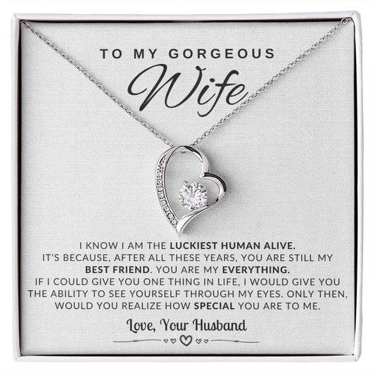 (ALMOST SOLD OUT) To My Gorgeous Wife - I Am The Luckiest Human Alive, Valentine's Day Gift to Wife, Gift to Soulmate 💖
