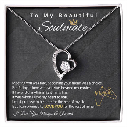 [Almost Sold Out] To My Beautiful Soulmate - Falling In Love With You Was Beyond My Control - Forever Love Necklace