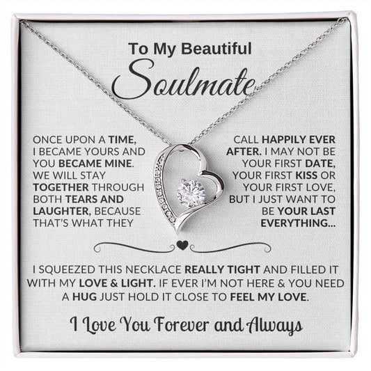 LUXA™ To My Beautiful Soulmate Always Together, Happily Ever After Forever Love Necklace | Gift for Girlfriend, Gift for Wife Valentine's Day Gift ❤️