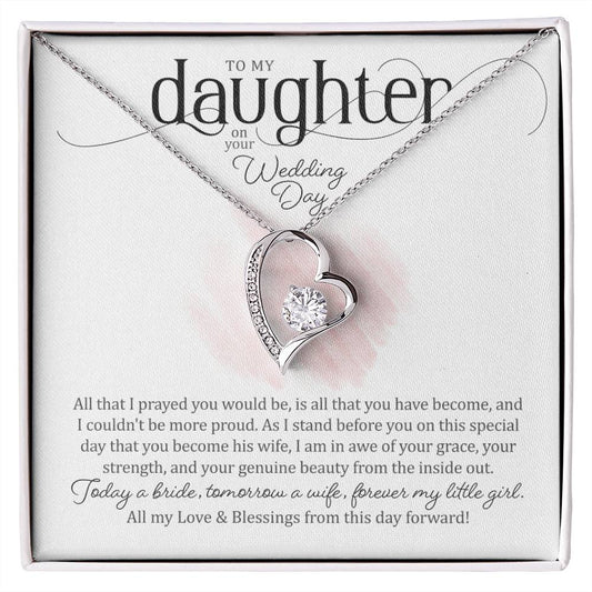 All My Love & Blessing To My Daughter Wedding Gift from Parents | Bride Wedding Day gift from Parents Forever Love Necklace