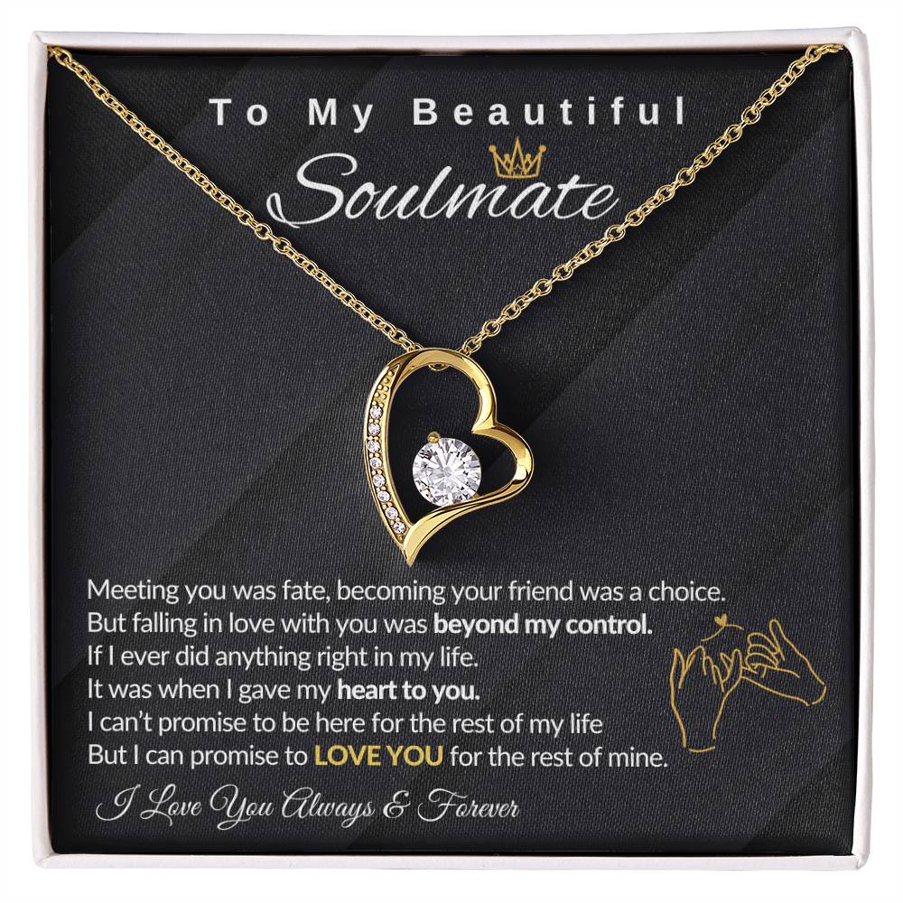 [Almost Sold Out] To My Beautiful Soulmate - Falling In Love With You Was Beyond My Control - Forever Love Necklace