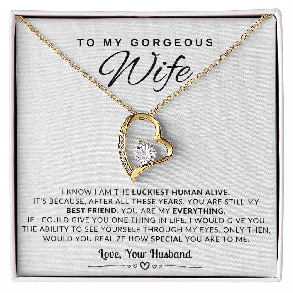 (ALMOST SOLD OUT) To My Gorgeous Wife - I Am The Luckiest Human Alive, Valentine's Day Gift to Wife, Gift to Soulmate 💖