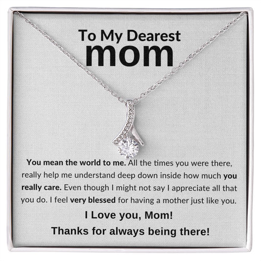 To My Dearest Mom - You Mean The World To Me Alluring Necklace - luxafinejewelry