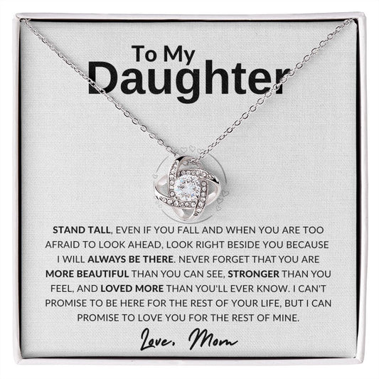 To My Daughter - I Love You More Than You'll Ever Know - Love Knot Necklace from Mom - luxafinejewelry