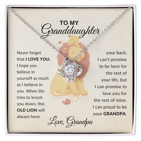 To My Granddaughter - I am Proud of You Love Necklace from Grandpa - luxafinejewelry