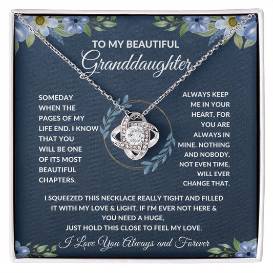 To My Granddaughter - Love You Forever and Always - Love Knot Necklace - luxafinejewelry