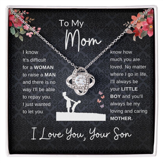 Mom - Loved Mother - Necklace - I Love you, From son (Playing in the Park) - luxafinejewelry