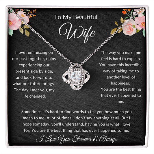 To My Wife Necklace, Love Knot Necklace for Eternity, Wife Birthday Gift Ideas, Christmas Gift For Wife, Romantic Anniversary Gift For Wife, Mother's Day Gift For Wife, Valentines Day Gift - luxafinejewelry