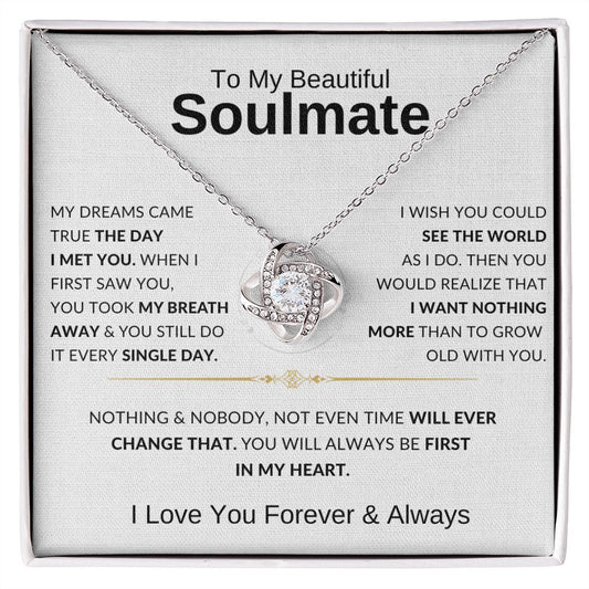 To My Beautiful Soulmate - Love Knot Necklace ❤️