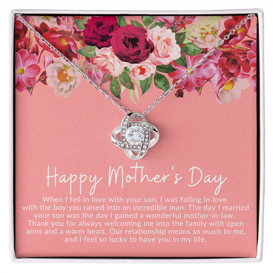 Happy Mother's Day -To My Mother-In-Law - Thank you for Welcoming Me - Love Knot Necklace