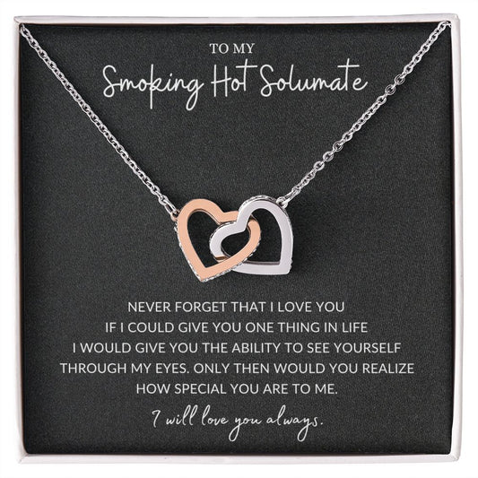 To My Soulmate | Interlocking Heart Necklace (Yellow & White Variant) - luxafinejewelry