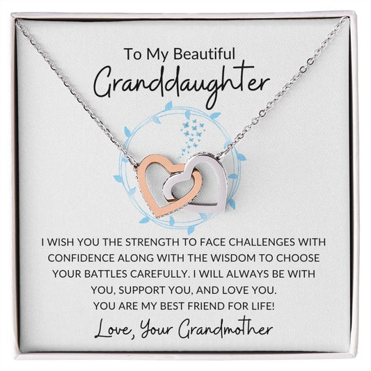 To My Granddaughter - You Are My Best Friend For Life from Grandmother - Hearts Necklace - luxafinejewelry
