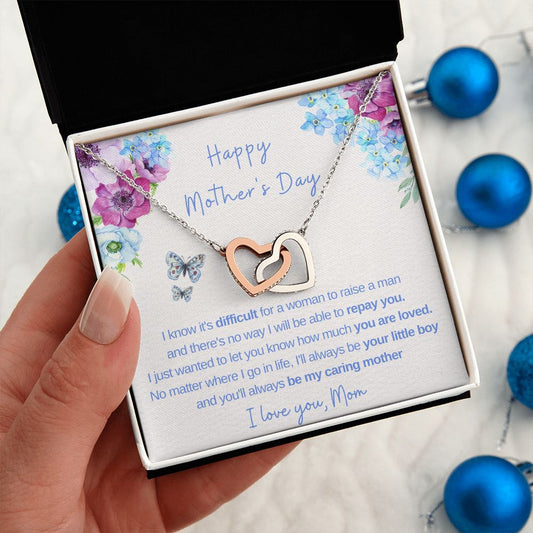 Happy Mother's Day | There's No Way I Will Be Able To Repay You | Heart Necklace (Blue) ❤️