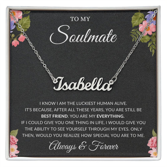 Custom Name Necklace, Soulmate Name Necklace, Anniversary Gift For Lover, Birthday Gift, Gifts For Her, Love Jewelry, Lover Sentimental Gift - luxafinejewelry