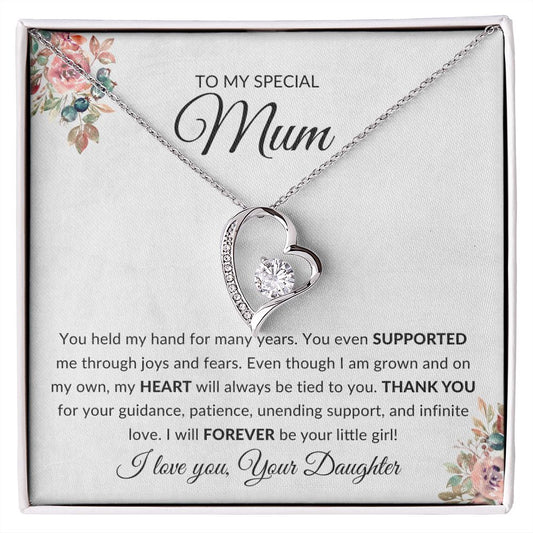 To My Special Mum - Forever your little girl - Love Necklace - luxafinejewelry