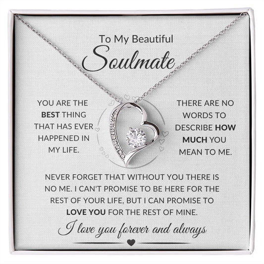 To My Beautiful Soulmate | I Love You Forever and Always Love Necklace - luxafinejewelry