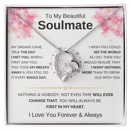 (Limited Stock) To My Beautiful Soulmate - First In My Heart - Heart Necklace ❤️