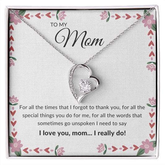 I LOVE YOU MOM - FOREVER LOVE NECKLACE - luxafinejewelry