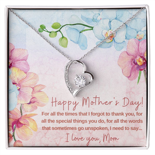 Happy Mother's Day | Thank You | Heart Necklace (Blue) ❤️