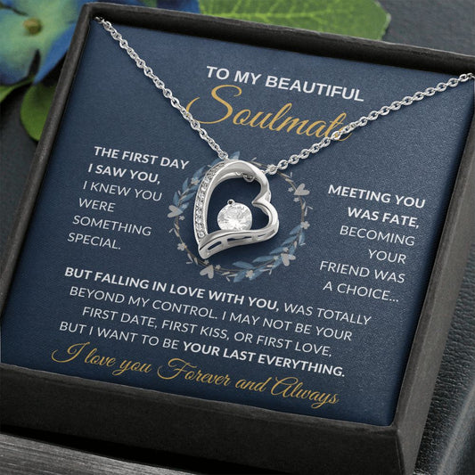 To My Beautiful Soulmate | Meeting You Was Fate ❤️ Love Necklace (Blue)